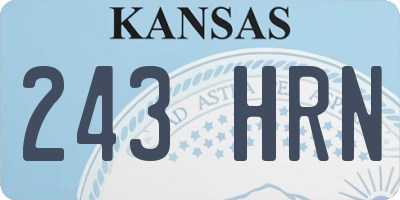 KS license plate 243HRN
