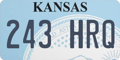 KS license plate 243HRQ
