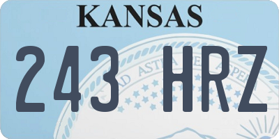 KS license plate 243HRZ