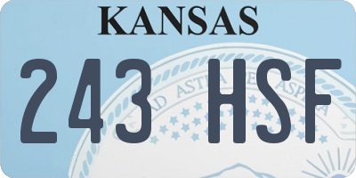 KS license plate 243HSF