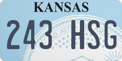 KS license plate 243HSG
