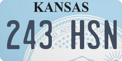 KS license plate 243HSN
