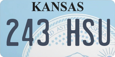 KS license plate 243HSU