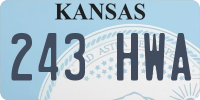 KS license plate 243HWA