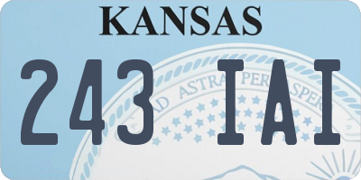 KS license plate 243IAI