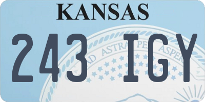 KS license plate 243IGY