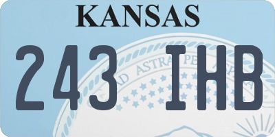 KS license plate 243IHB