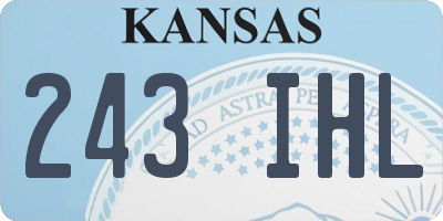 KS license plate 243IHL