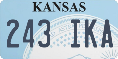 KS license plate 243IKA