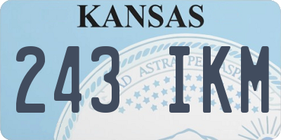 KS license plate 243IKM