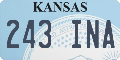 KS license plate 243INA