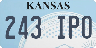 KS license plate 243IPO