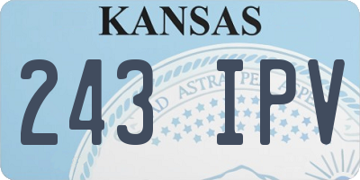 KS license plate 243IPV