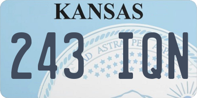 KS license plate 243IQN