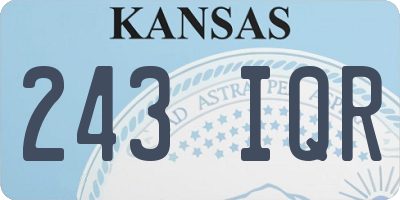 KS license plate 243IQR