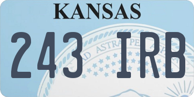KS license plate 243IRB
