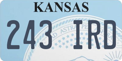 KS license plate 243IRD