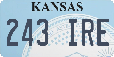 KS license plate 243IRE