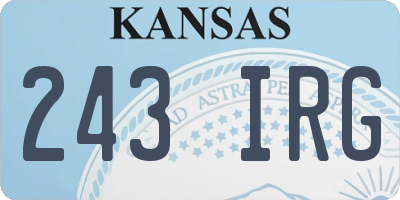 KS license plate 243IRG