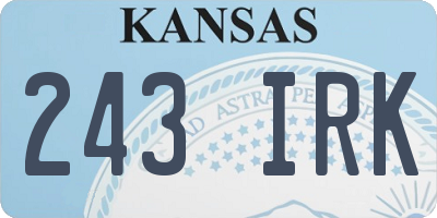KS license plate 243IRK