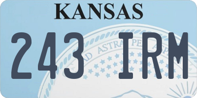 KS license plate 243IRM