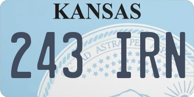 KS license plate 243IRN