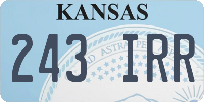 KS license plate 243IRR