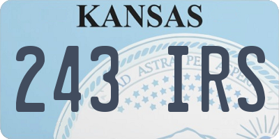 KS license plate 243IRS