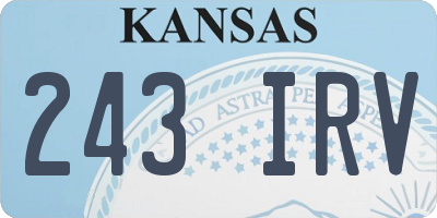 KS license plate 243IRV