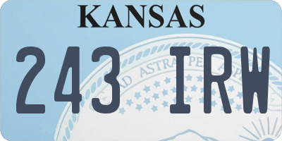 KS license plate 243IRW