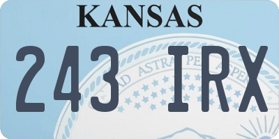 KS license plate 243IRX