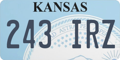 KS license plate 243IRZ