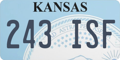 KS license plate 243ISF
