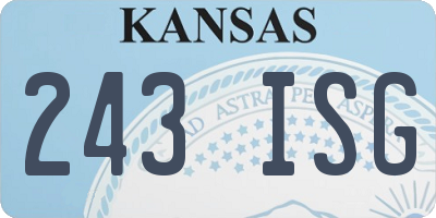 KS license plate 243ISG