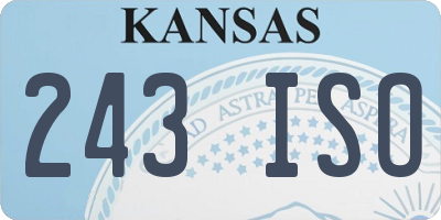 KS license plate 243ISO