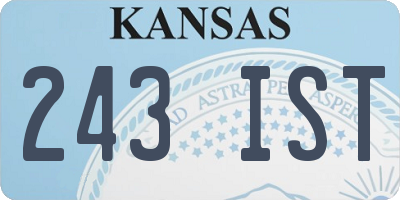 KS license plate 243IST