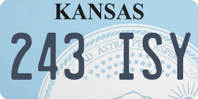KS license plate 243ISY