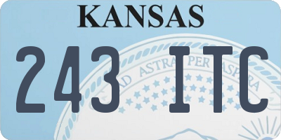 KS license plate 243ITC