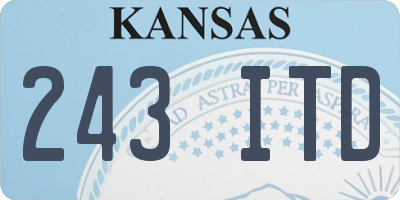 KS license plate 243ITD