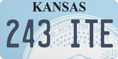 KS license plate 243ITE