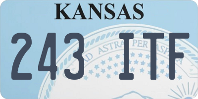 KS license plate 243ITF