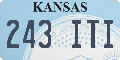 KS license plate 243ITI
