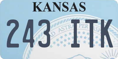 KS license plate 243ITK