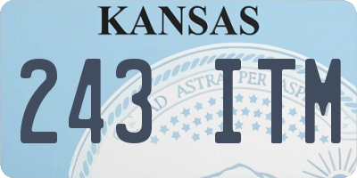 KS license plate 243ITM
