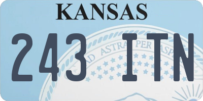 KS license plate 243ITN