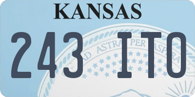 KS license plate 243ITO