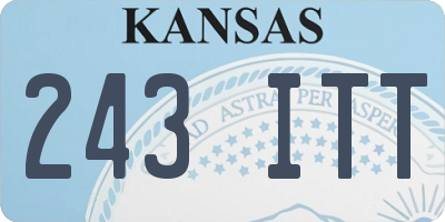 KS license plate 243ITT