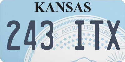 KS license plate 243ITX