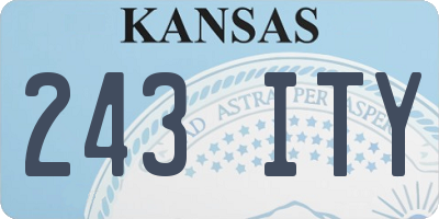 KS license plate 243ITY