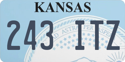 KS license plate 243ITZ